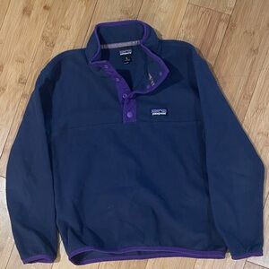 Patagonia Kids Jacket - Navy and Purple size 7 8